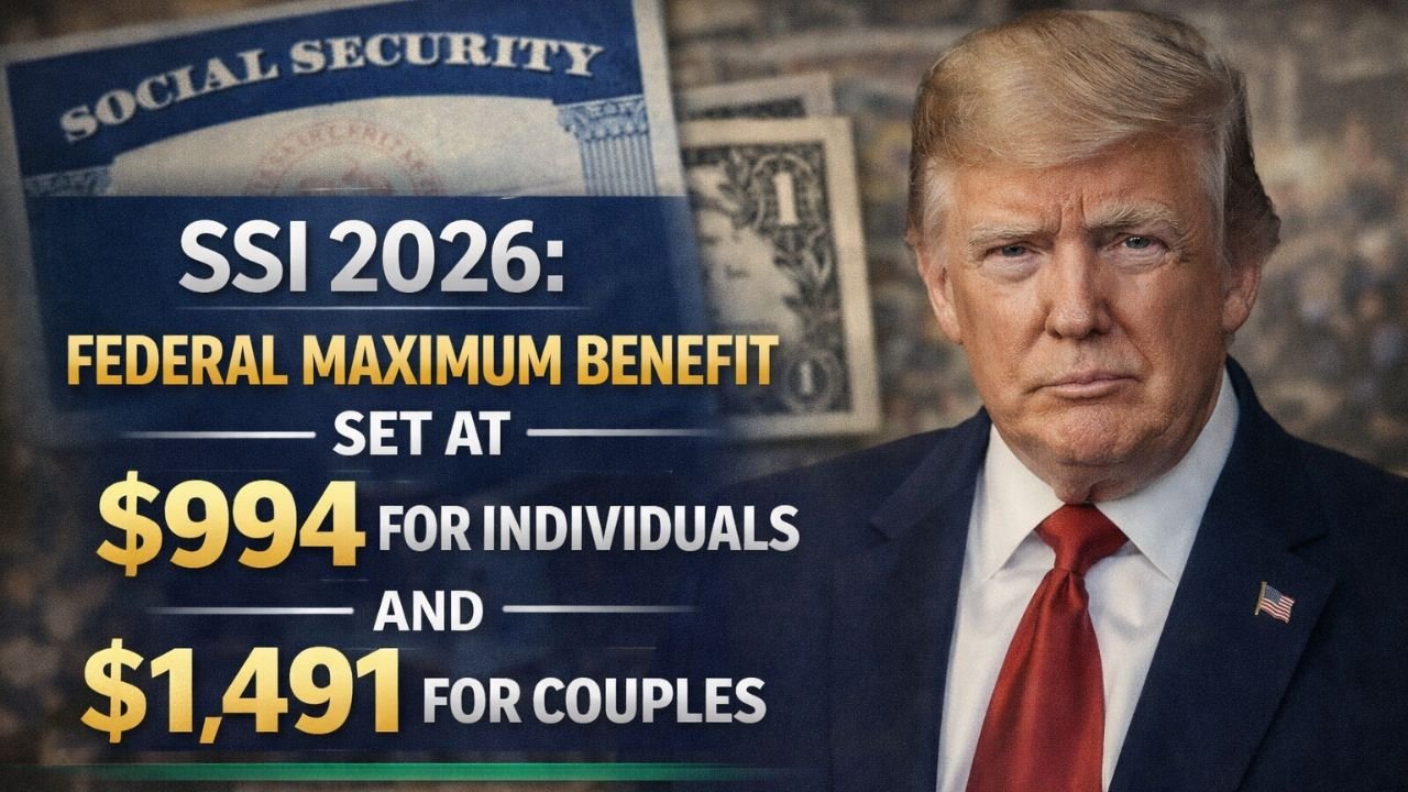 SSI 2026: Federal Maximum Benefit Set at $994 for Individuals and $1,491 for Couples